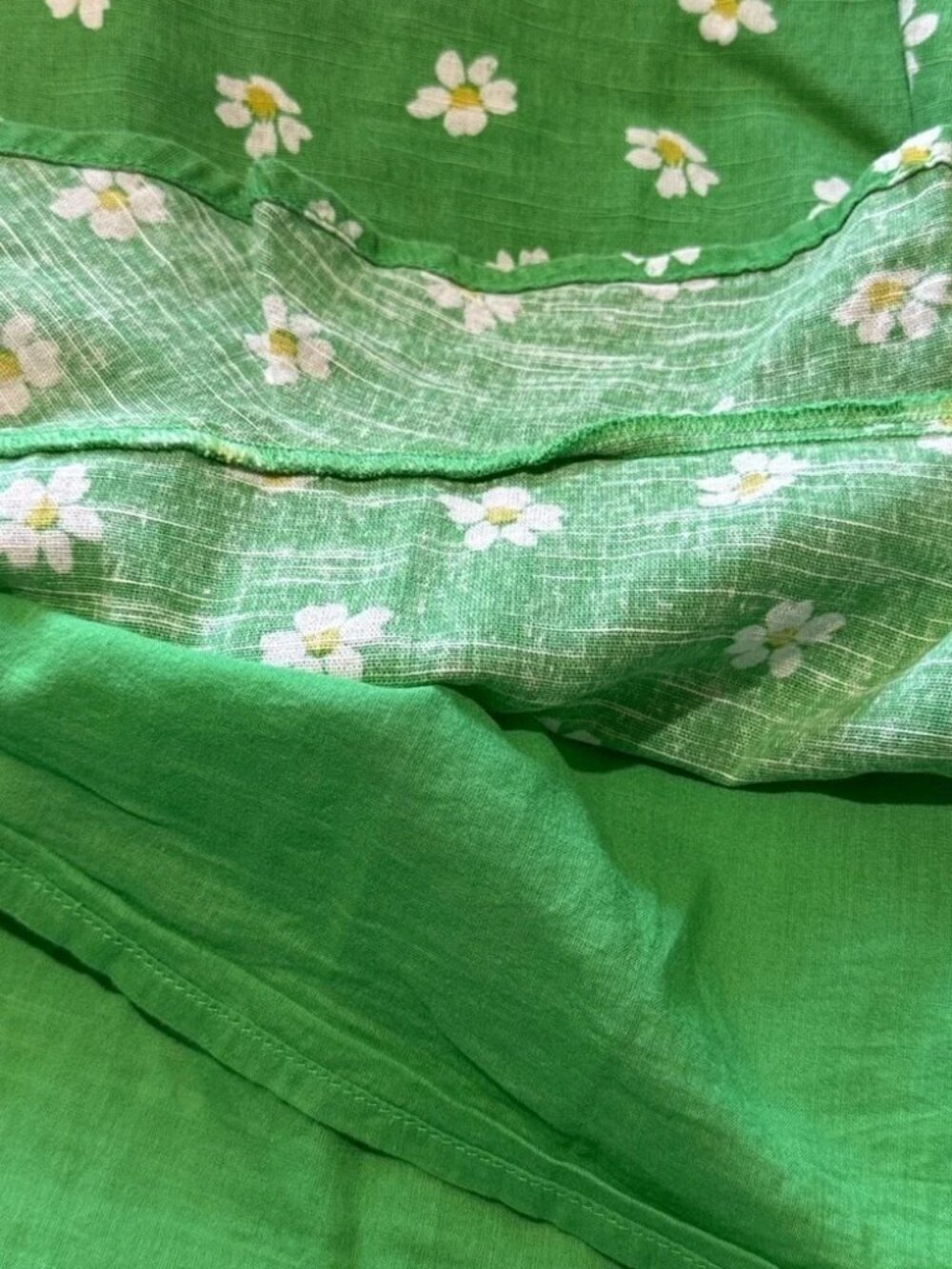 Urban Outfitters Womens Green Daisy Floral Flounce Mini Dress Tie Front - Sz M - Picture 5 of 8